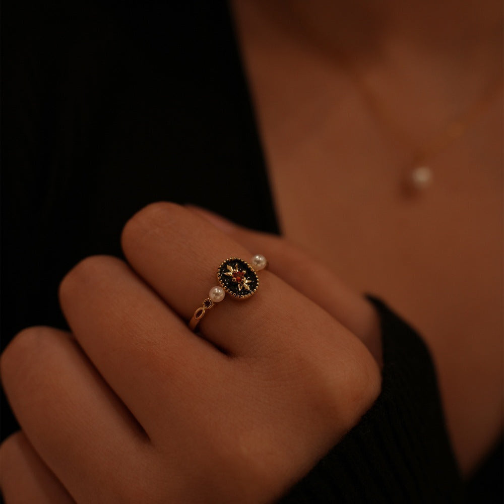 Wholesale Middle Ages Brushed 925 Sterling Silver Light Luxury High-end Gold Rings